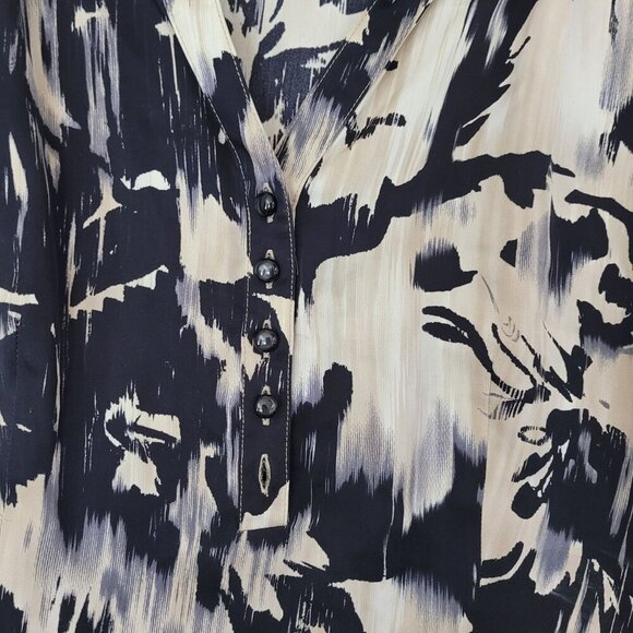 Classiques Entier  100% Silk Womens Short Sleeve Blouse M Abstract Print JCT - Picture 7 of 9